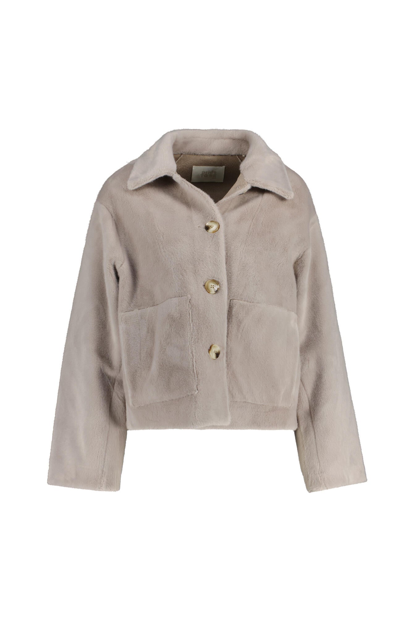 Jacke HELENA in Felloptik - 030 Light Grey - Grau