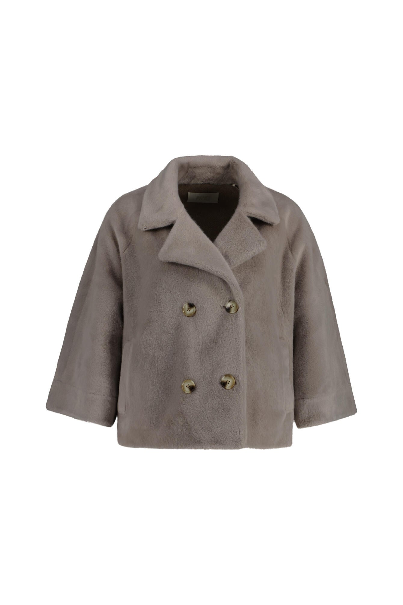 Jacke DOLORES in Felloptik - 030 Light Grey - Grau
