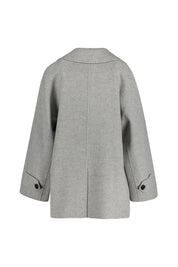 Kurzmantel KAILA aus Wolle - Light Grey Melange - Grau