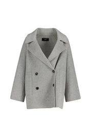 Kurzmantel KAILA aus Wolle - Light Grey Melange - Grau