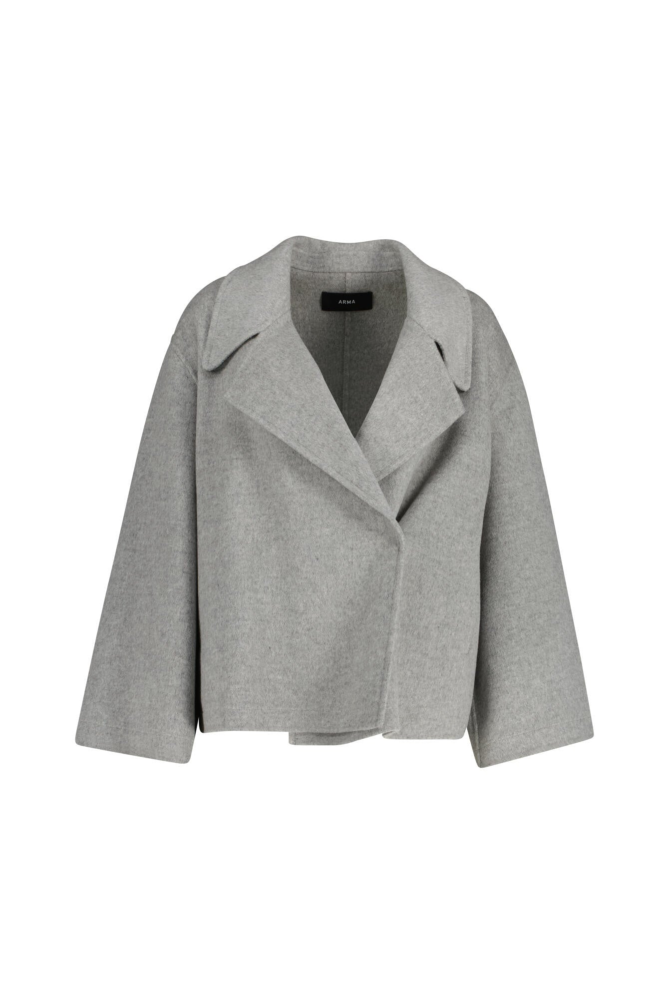 Übergangsjacke MALIKA aus Wolle - Light Grey Melange - Grau