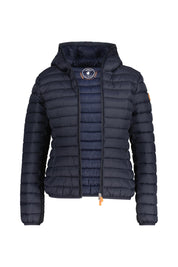 Steppjacke mit Kapuze - 90010 Blue Black - Schwarz