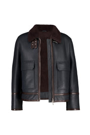 Lederjacke Regular Fit - 890 - Schwarz