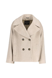 Kurzmantel aus Wolle - Beige