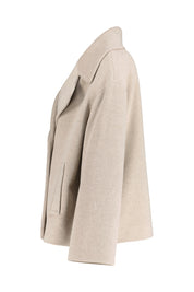 Kurzmantel aus Wolle - Beige