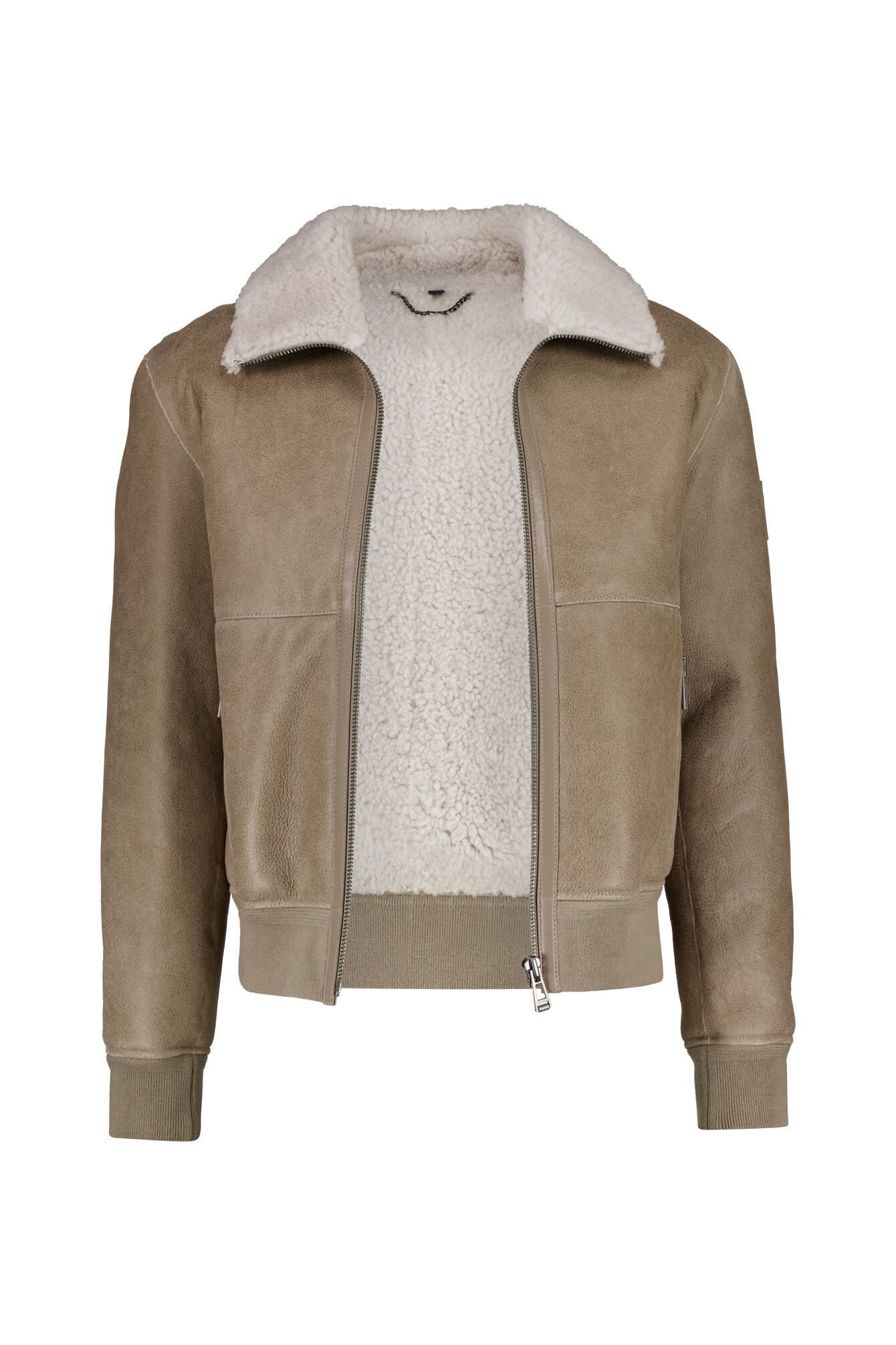 Lederjacke TRACE mit Stehkragen - Fossil/Natural - Braun