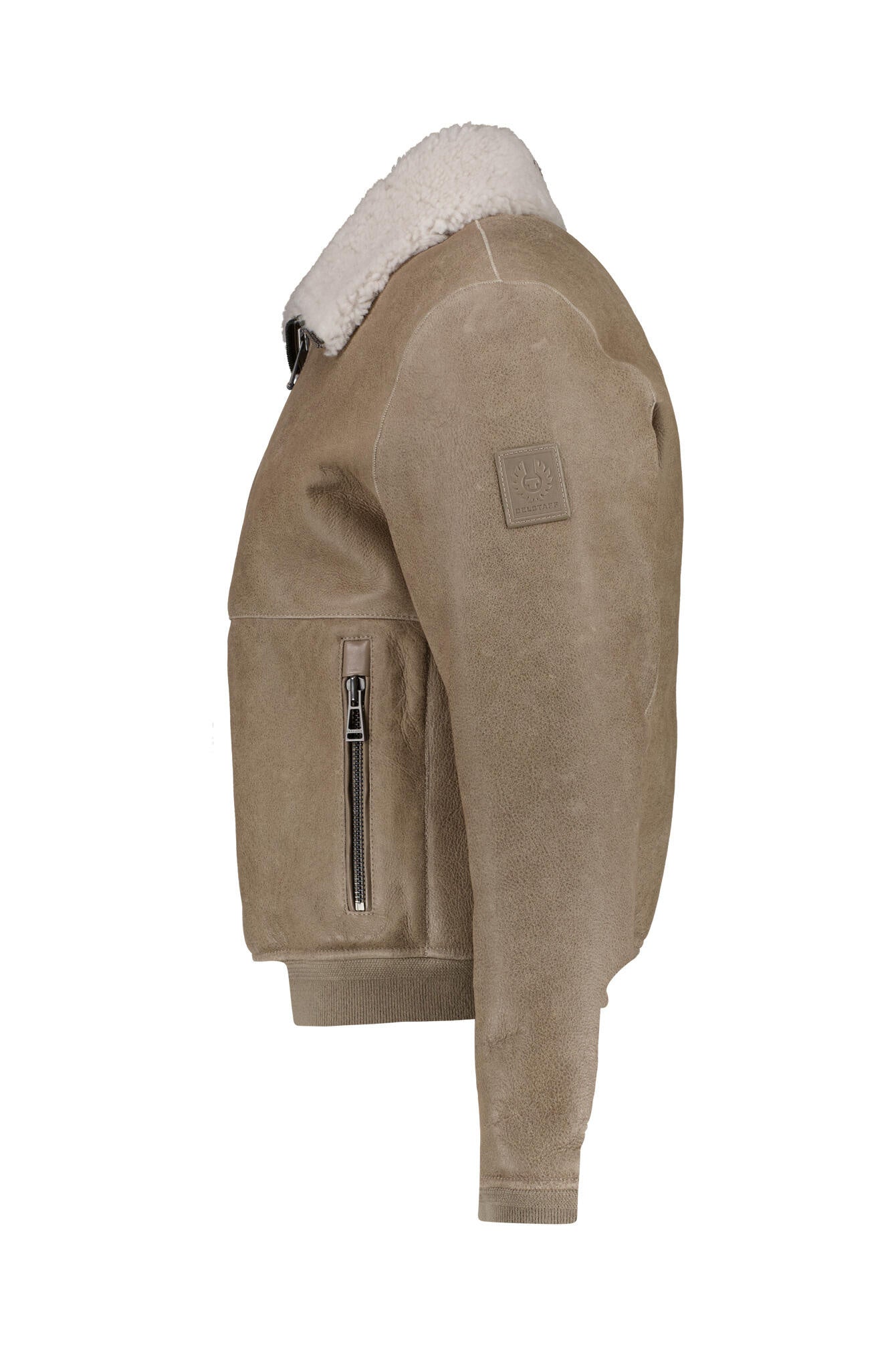 Lederjacke TRACE mit Stehkragen - Fossil/Natural - Braun