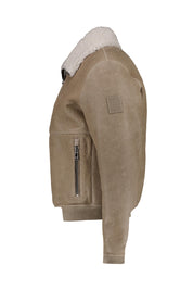 Lederjacke TRACE mit Stehkragen - Fossil/Natural - Braun