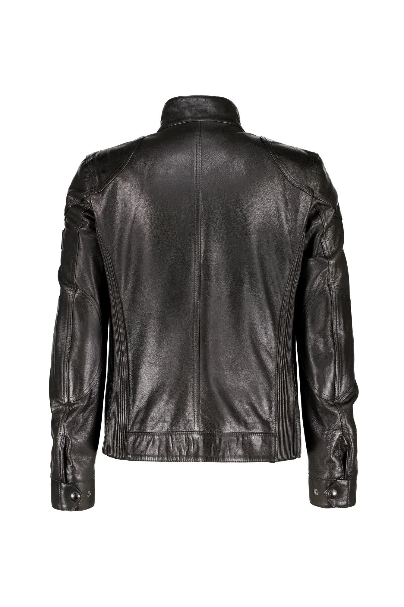 Lederjacke GANGSTER mit Stehkragen - Black - Schwarz