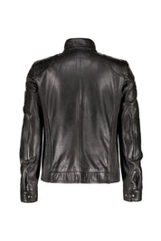 Lederjacke GANGSTER mit Stehkragen - Black - Schwarz