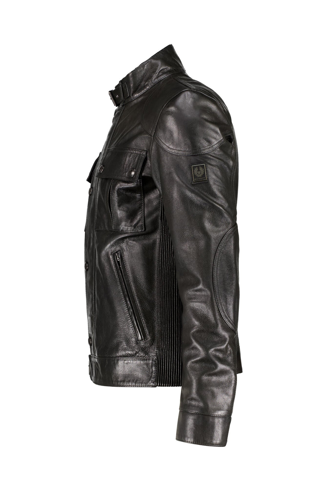 Lederjacke GANGSTER mit Stehkragen - Black - Schwarz