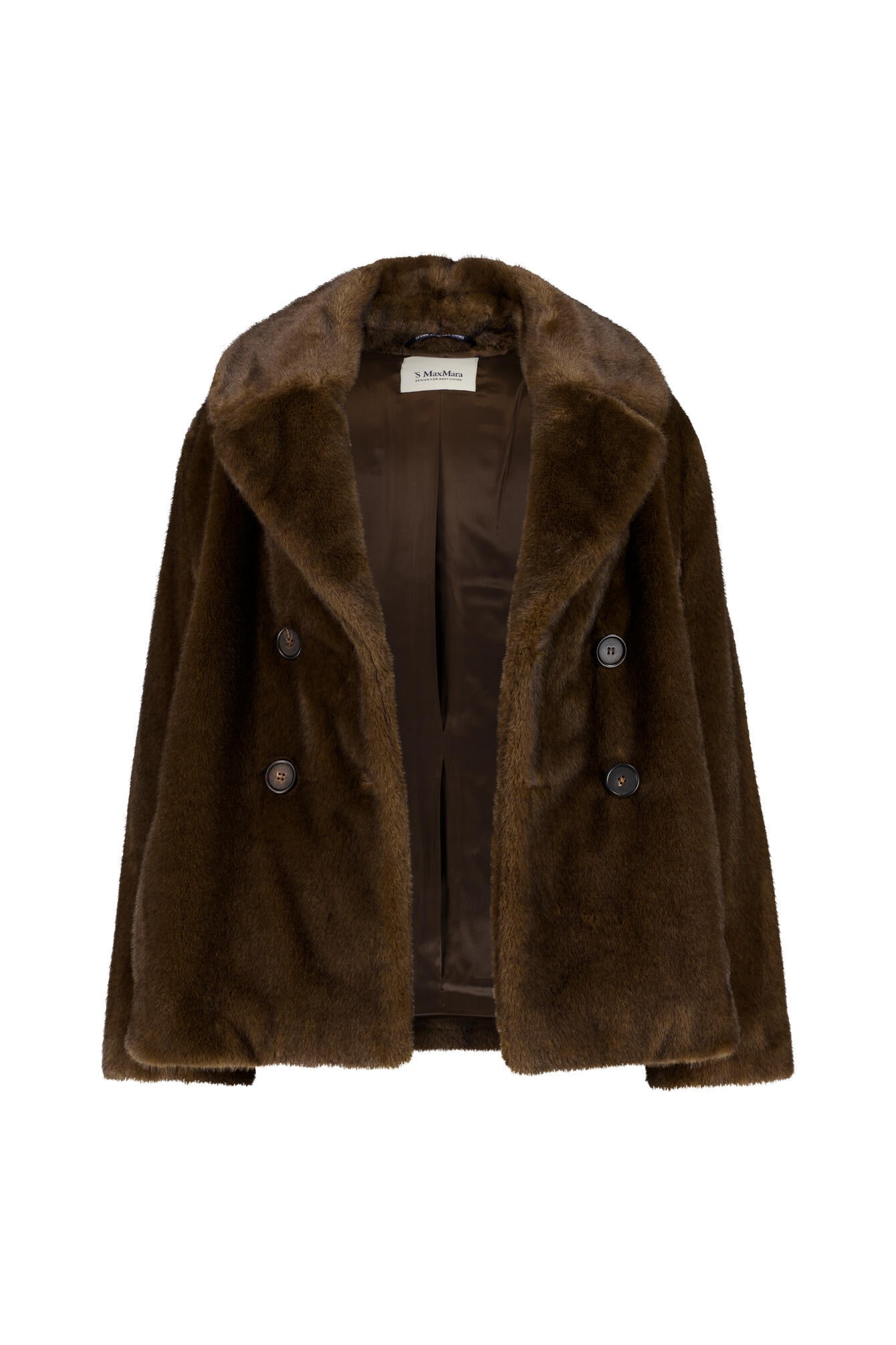 Jacke LAURA in Felloptik - 001 - Braun