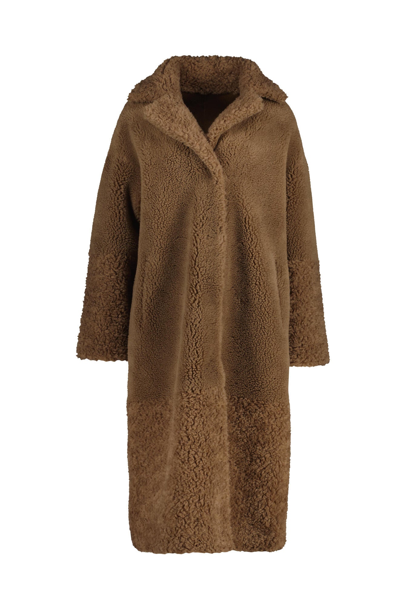 Teddy-Mantel mit Reversekragen - Camel - Braun