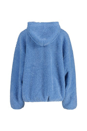 Fleecejacke mit Kapuze - Celeste - Blau