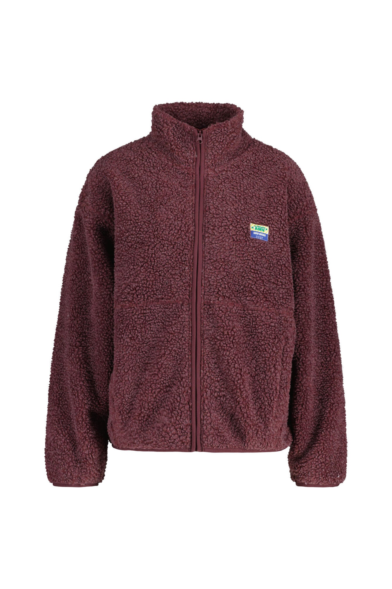 Fleecejacke mit Stehkragen - Bordeaux Chine - Rot