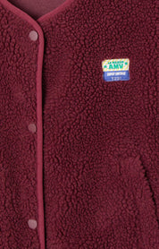 Fleeceweste mit V-Ausschnitt - Bordeaux Chine - Rot