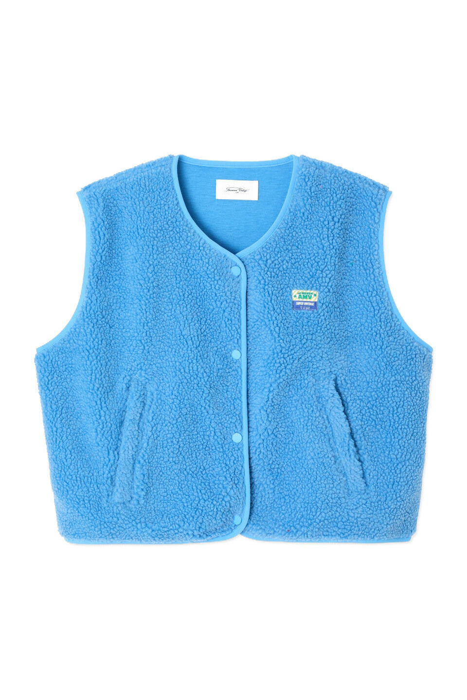Fleeceweste mit V-Ausschnitt - Celeste - Blau