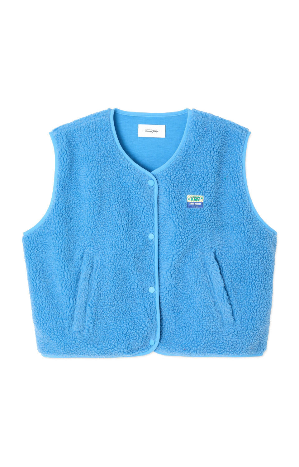 Fleeceweste mit V-Ausschnitt - Celeste - Blau