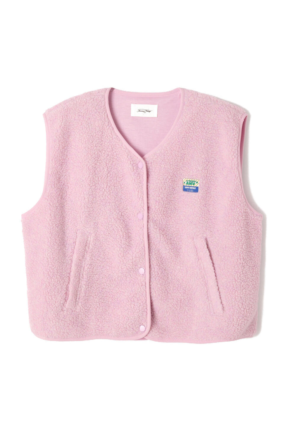 Fleeceweste mit V-Ausschnitt - Dragee Chine - Rosa