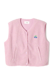 Fleeceweste mit V-Ausschnitt - Dragee Chine - Rosa