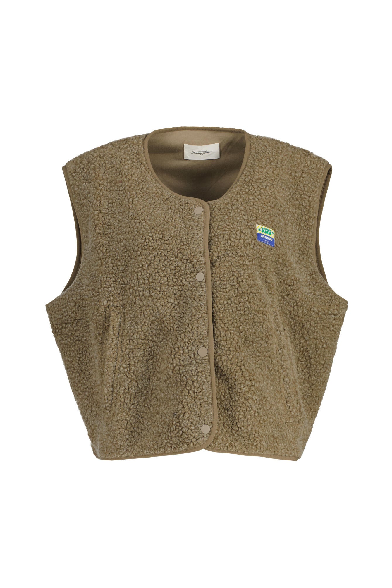 Fleeceweste mit V-Ausschnitt - Muscade Chi - Braun