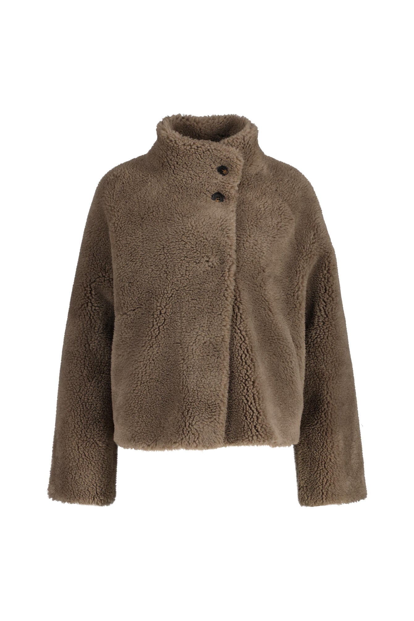 Wolljacke MALLOW mit Stehkragen - Camel - Braun