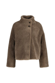 Wolljacke MALLOW mit Stehkragen - Camel - Braun