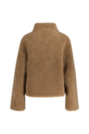 Wolljacke MALLOW mit Stehkragen - Pebble - Braun
