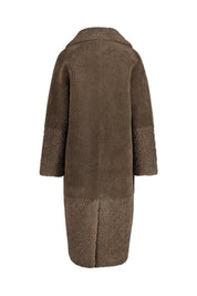Teddy-Mantel mit Reversekragen - Pebble - Braun