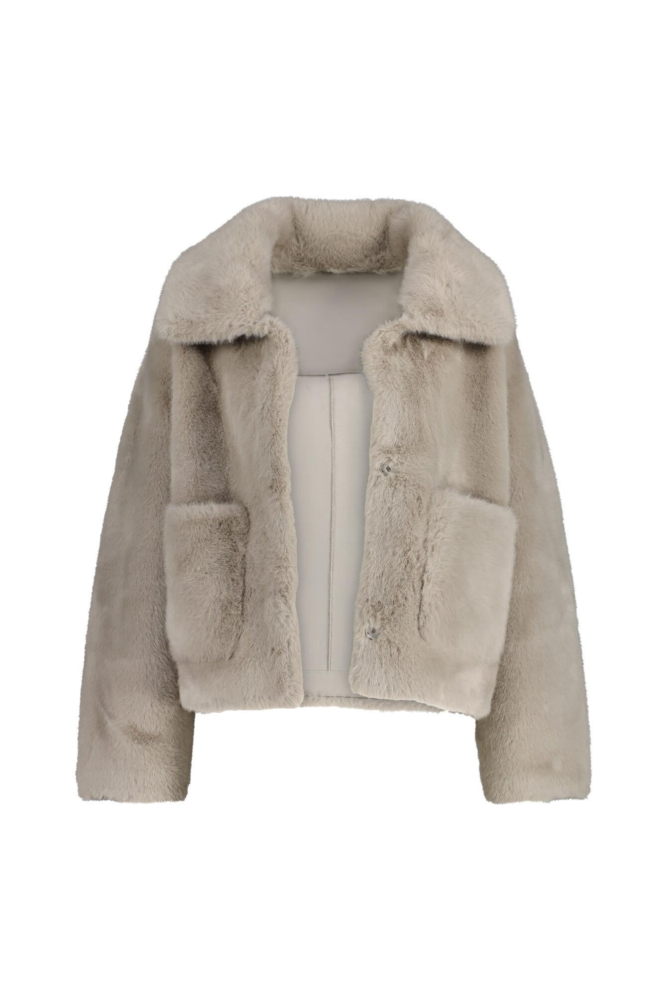 Jacke SHARA in Felloptik - Clay - Grau