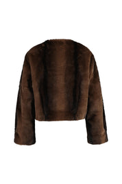 Jacke CELESTE in Felloptik - Dark Brown - Braun