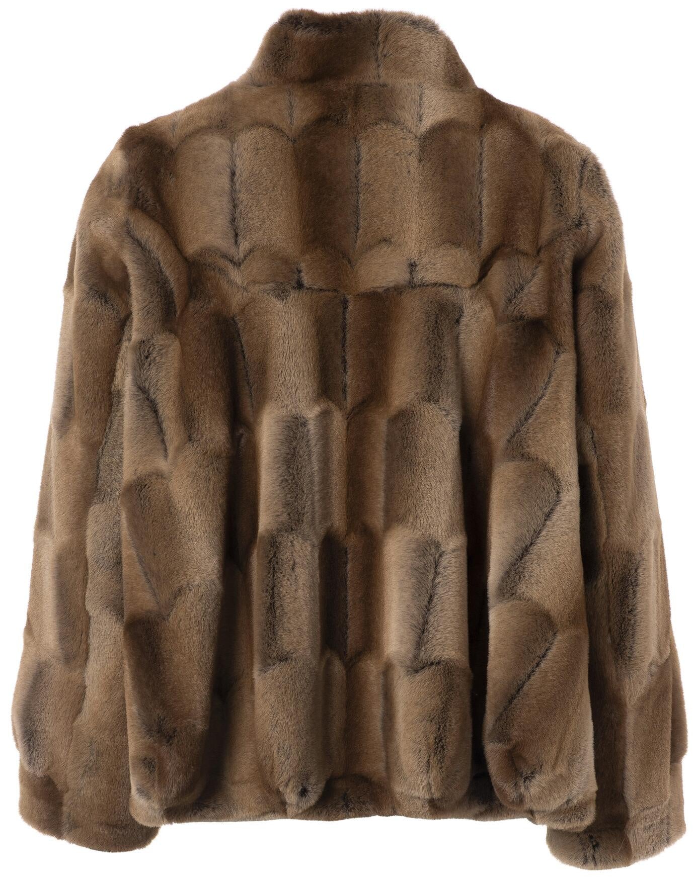 Jacke JENNIFER in Felloptik - 226 Dark Brown - Braun