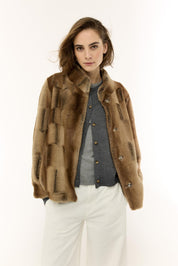 Jacke JENNIFER in Felloptik - 226 Dark Brown - Braun