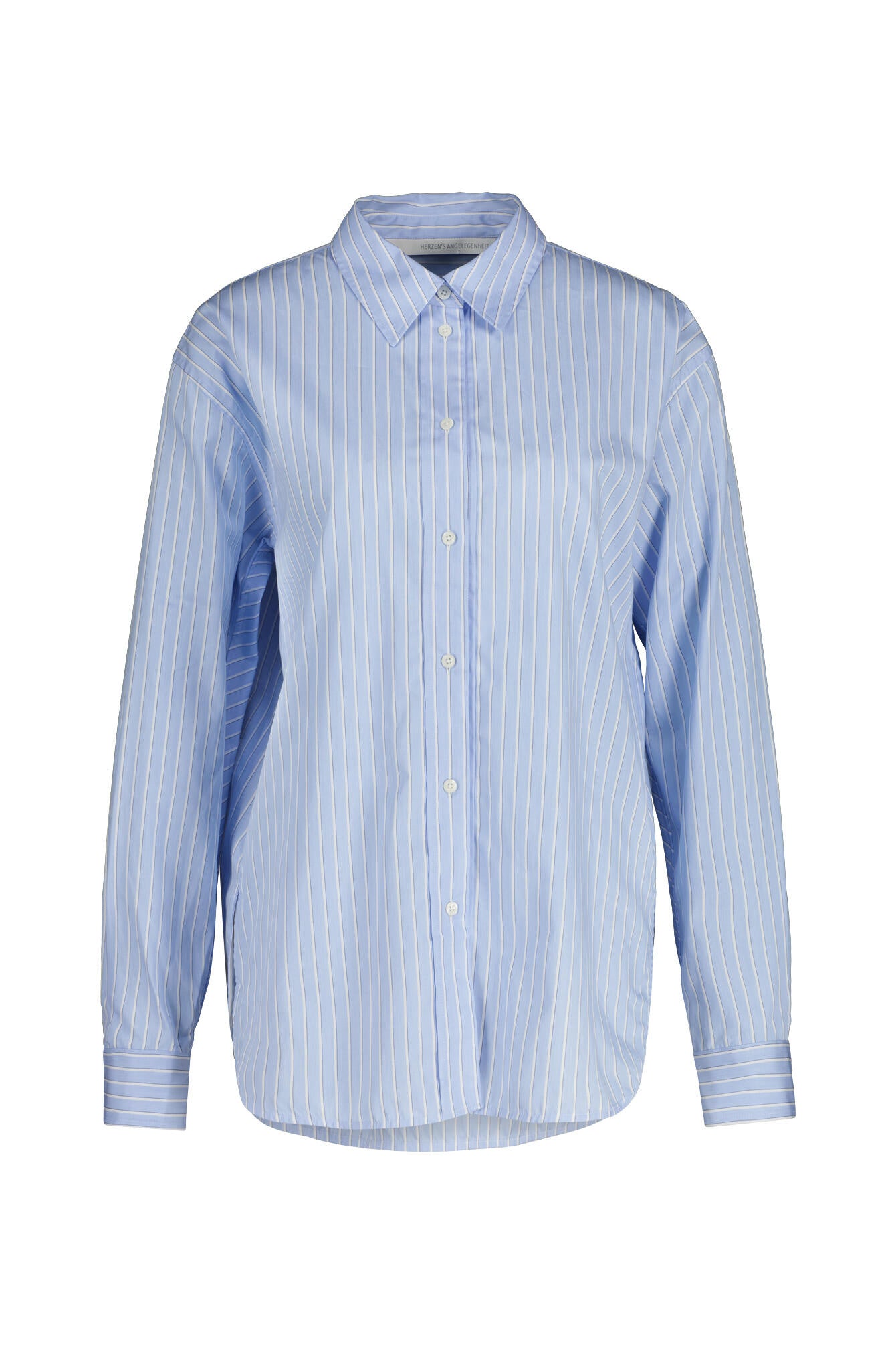 Bluse gestreift aus Baumwolle - 253002 Marina Superwhite - Blau