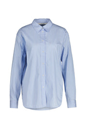Bluse gestreift aus Baumwolle - 253002 Marina Superwhite - Blau