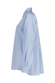Bluse gestreift aus Baumwolle - 253002 Marina Superwhite - Blau