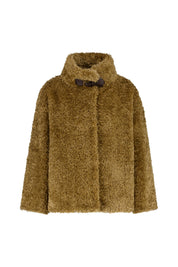Jacke in Felloptik - 2000 Sabbia - Braun