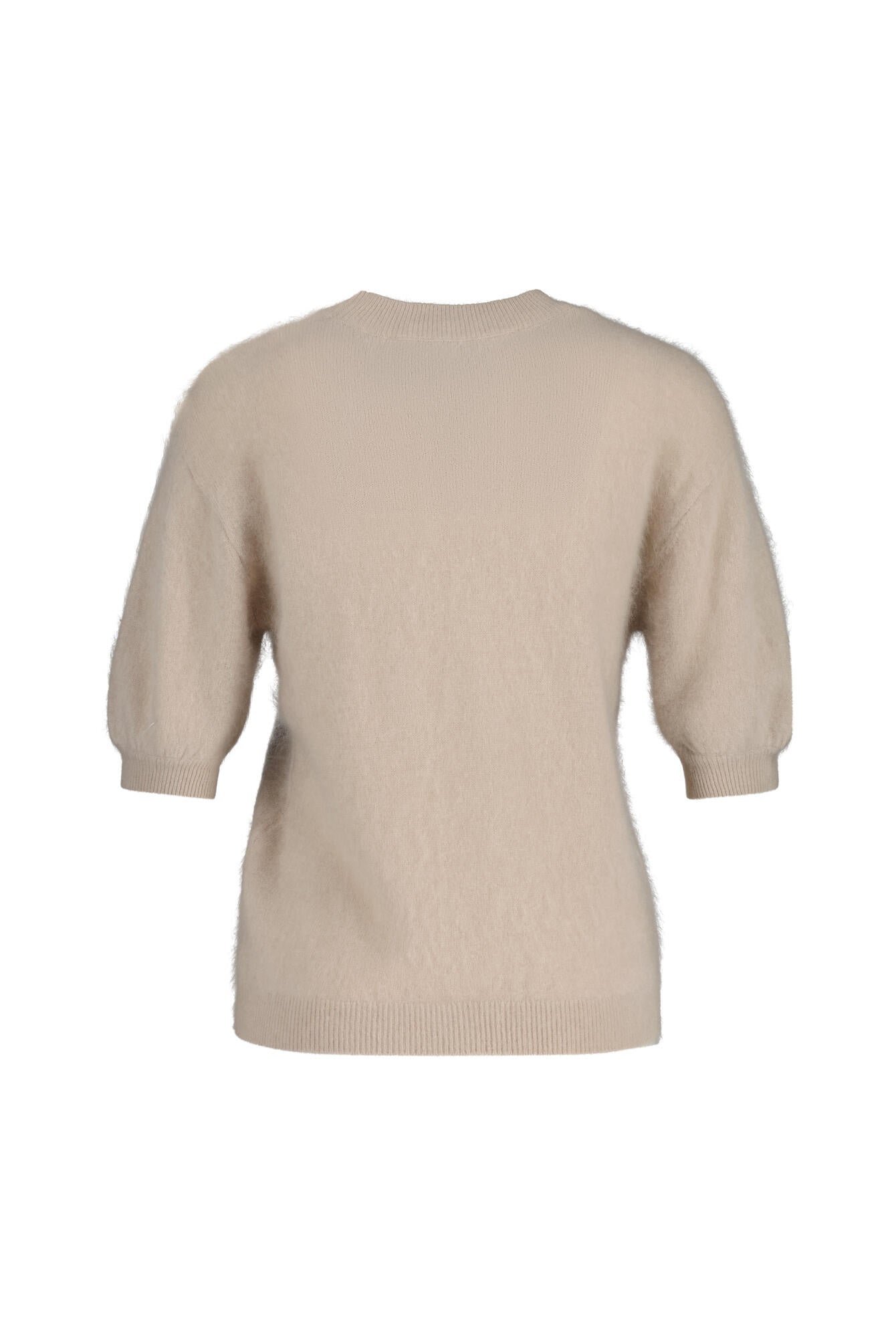 Strick-T-Shirt aus Kaschmirmix - 113 Cloudy - Beige