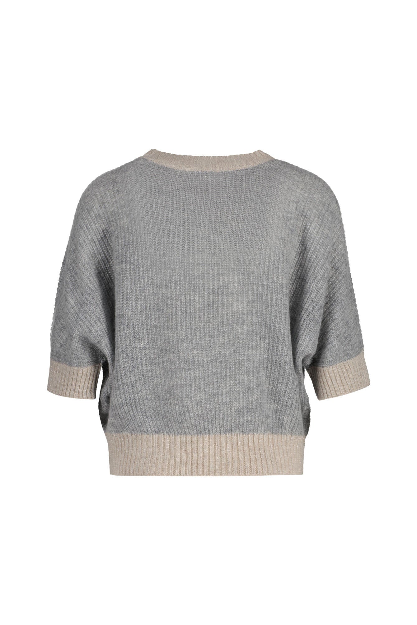 Strick-T-Shirt aus Merinowollmix - 109 Grey - Grau
