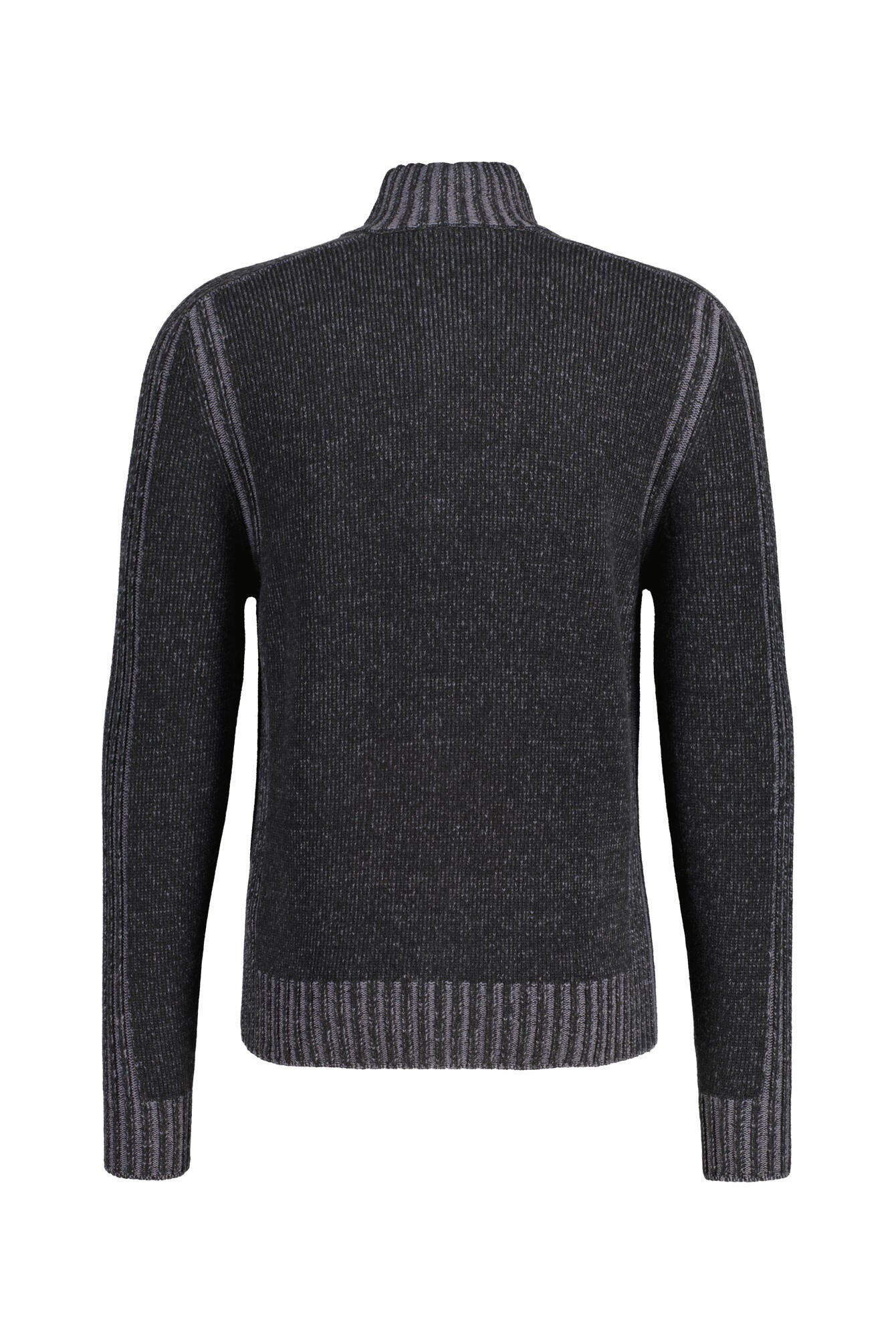 Strickjacke aus Wolle - Black/Grey - Schwarz