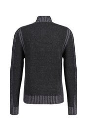Strickjacke aus Wolle - Black/Grey - Schwarz