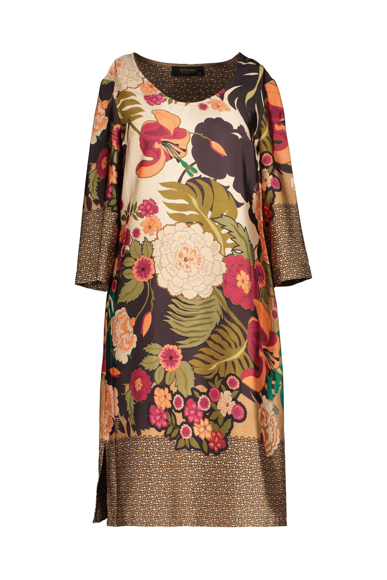 Freizeitkleid floral Midi - Red - Rot