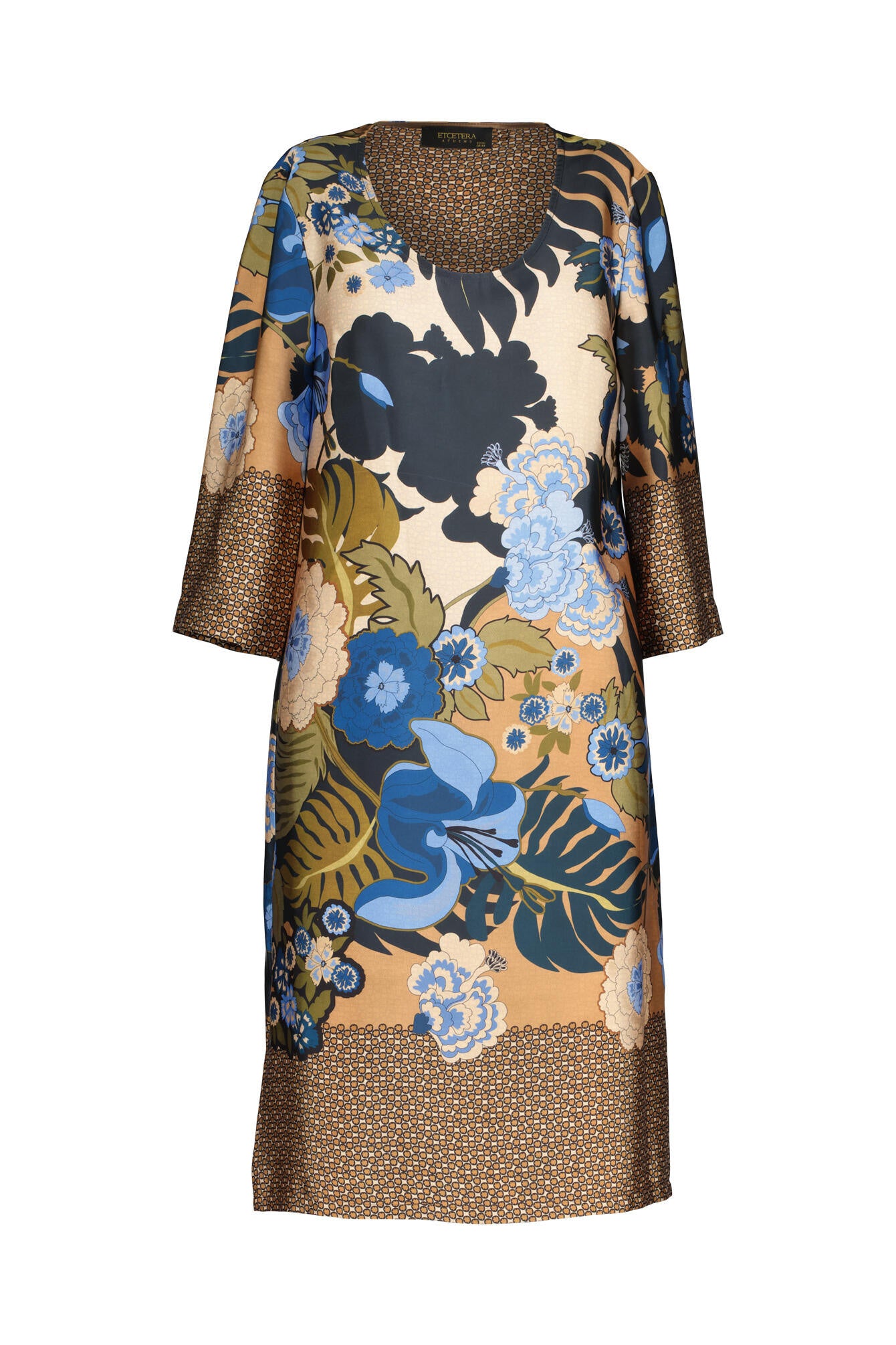 Freizeitkleid floral Midi - Blue - Blau