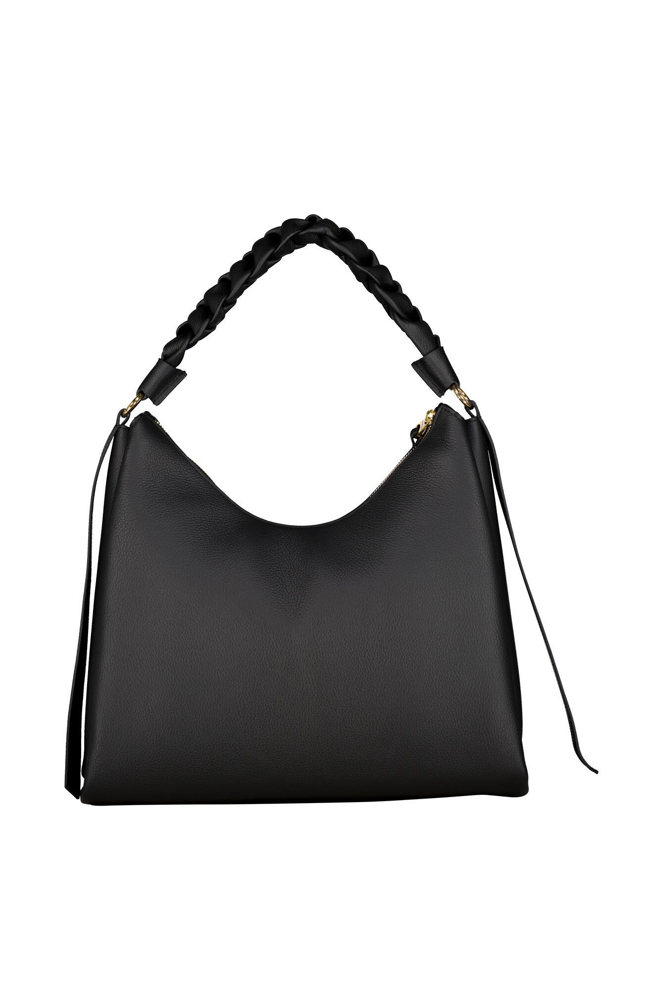 Schultertasche BOHEME Medium - 613 Noir/Cognac - Schwarz