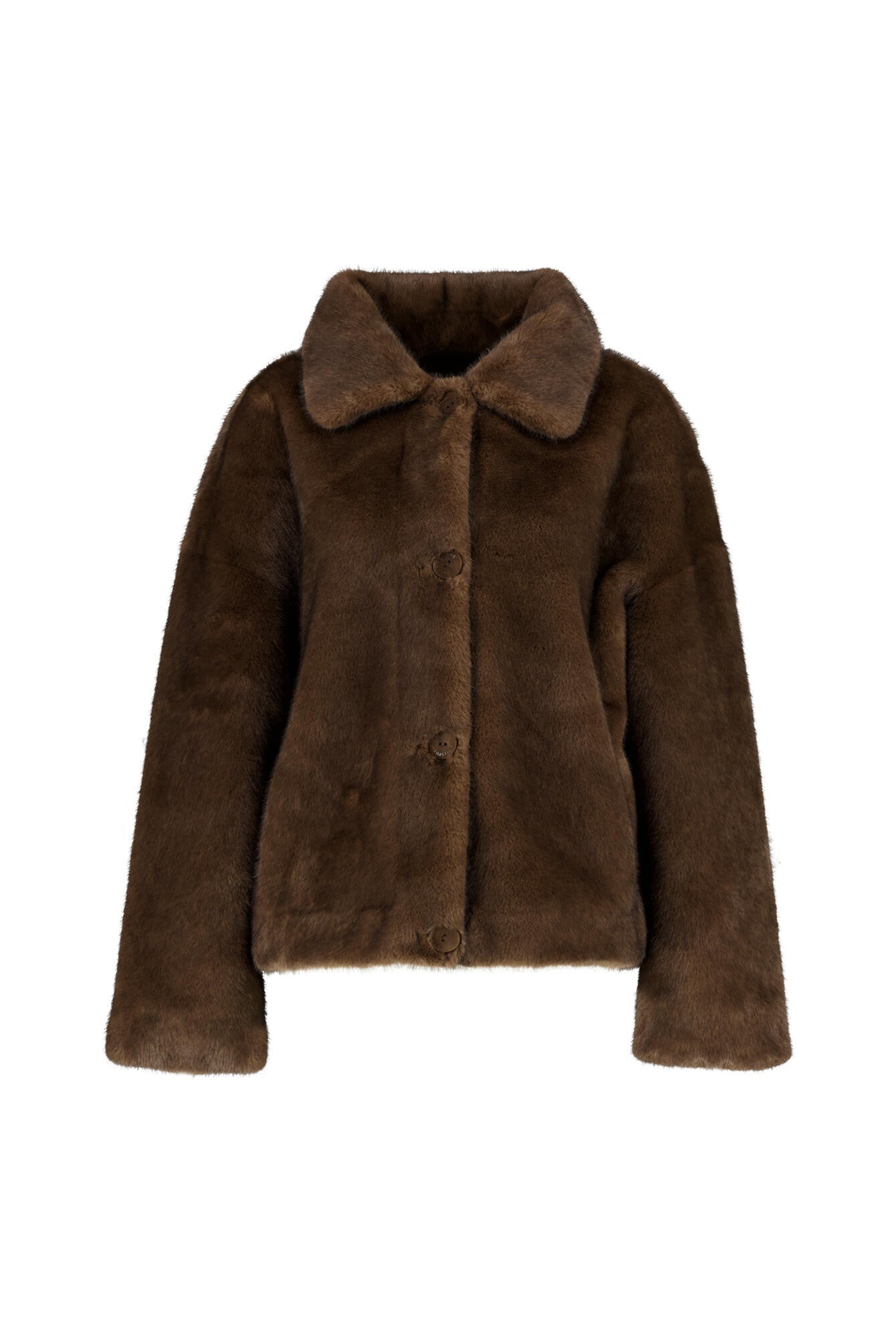 Jacke in Felloptik - Y702 Brown - Braun