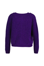 Strickjacke aus Wollmix - Aubegine - Violett