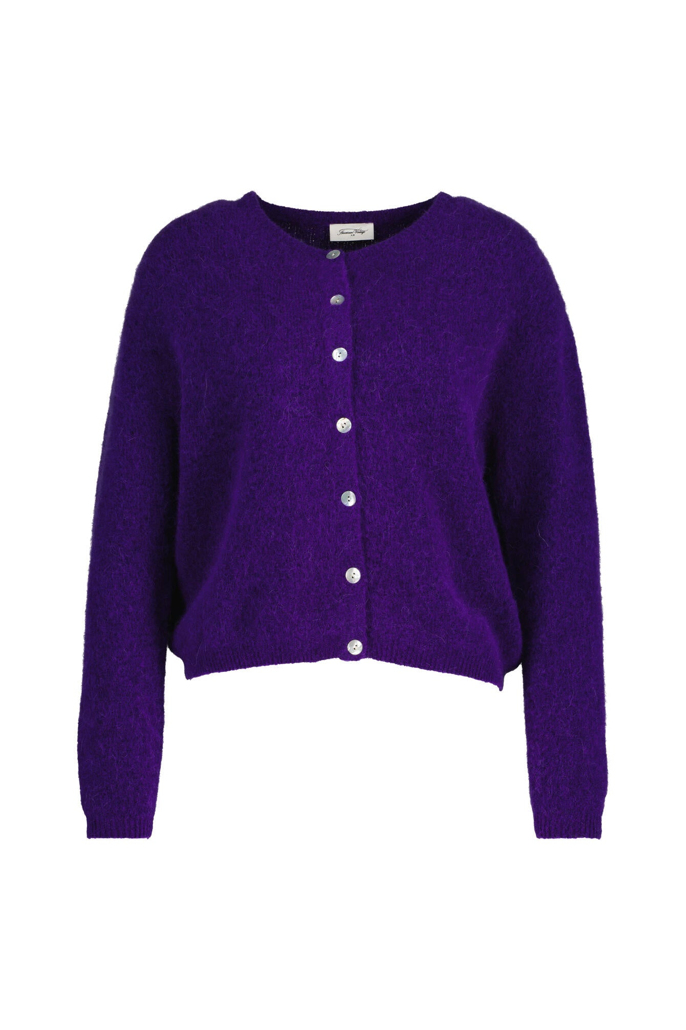 Strickjacke aus Wollmix - Aubegine - Violett