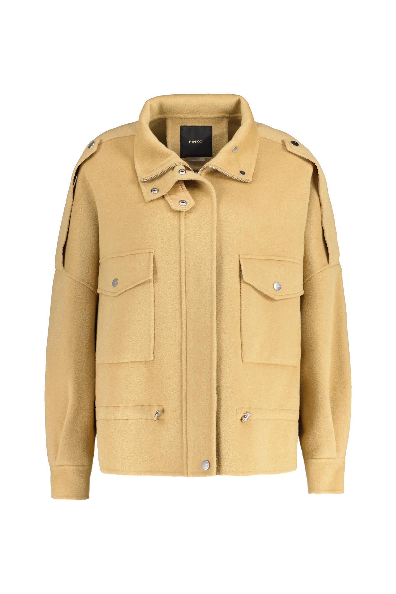 Wolljacke mit Stehkragen - CAM Cammello - Braun