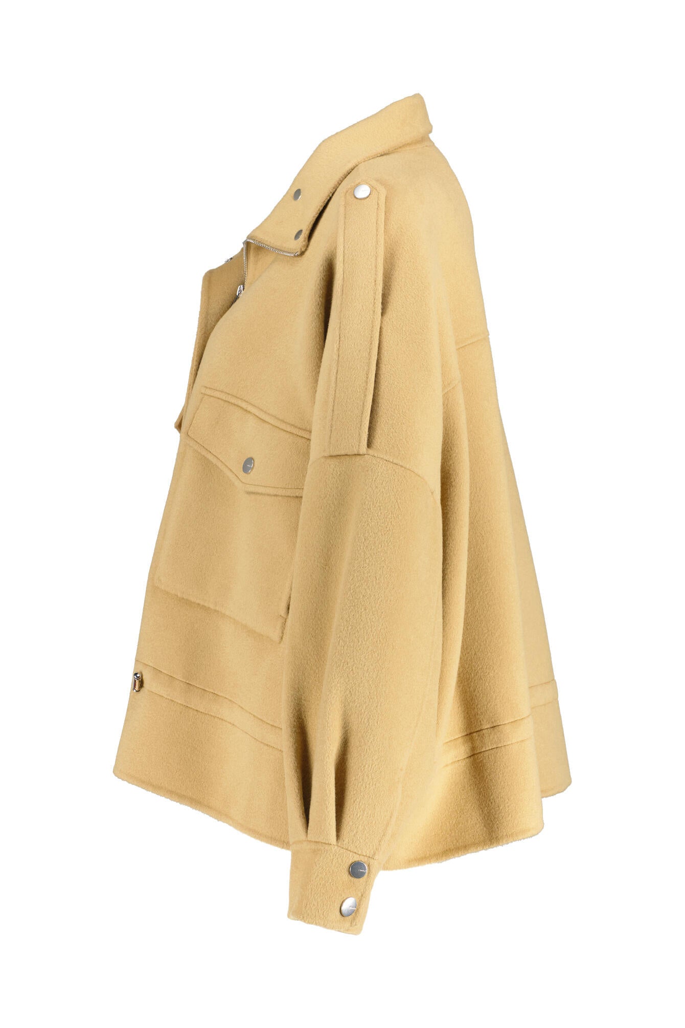 Wolljacke mit Stehkragen - CAM Cammello - Braun