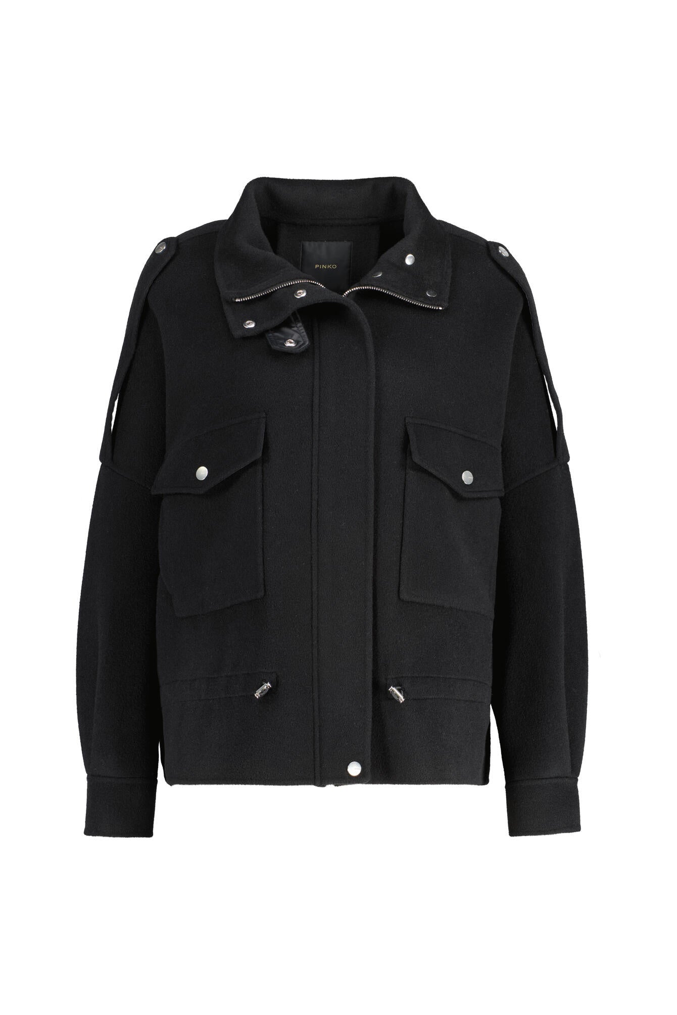 Wolljacke mit Stehkragen - Z99 Black - Schwarz